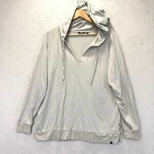 Peach Palmer Bamboo Cotton UV Protection Hoodie Shirt Womens XL Gray Activewear